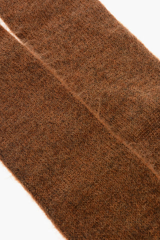 Solid Color Mohair Blend Long Gloves
