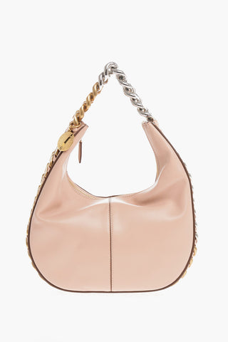 Faux Leather Shoulder Bag with chain detailing