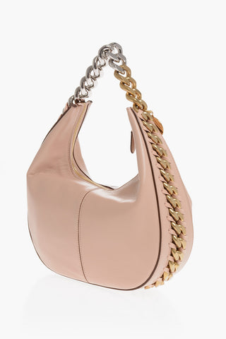 Faux Leather Shoulder Bag with chain detailing