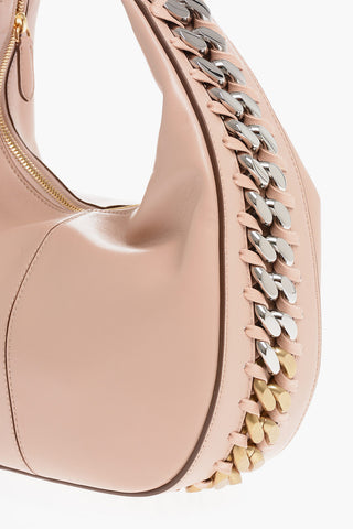 Faux Leather Shoulder Bag with chain detailing