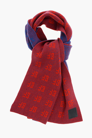 Jacquard Motif Wool and Cashmere Scarf
