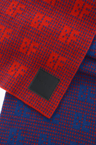 Jacquard Motif Wool and Cashmere Scarf