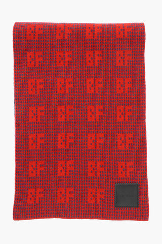 Jacquard Motif Wool and Cashmere Scarf