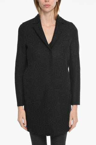 Cappotto Sfoderato in Lana Cotta con Tasche a Filo