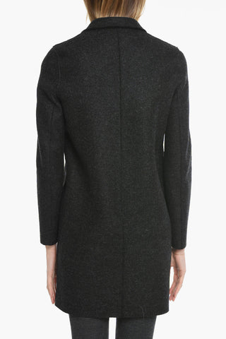 Cappotto Sfoderato in Lana Cotta con Tasche a Filo