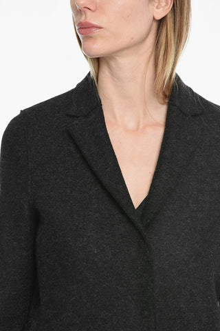 Cappotto Sfoderato in Lana Cotta con Tasche a Filo