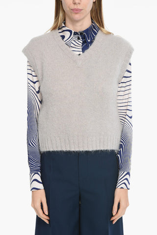 V Neck Mohair Blend Vest