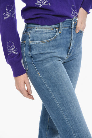 Boot Cut Jeans with Silver Button 27cm
