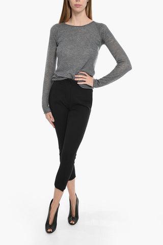 Pantaloni Crop A Vita Alta