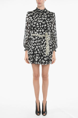 Flared Turtleneck JOEY Dress with Tie Belt