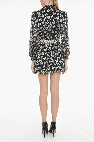 Flared Turtleneck JOEY Dress with Tie Belt