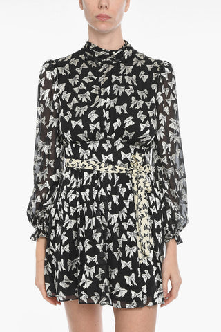 Flared Turtleneck JOEY Dress with Tie Belt