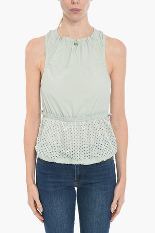 ADIDAS Gathered Training Tank Top with Openwork Detail