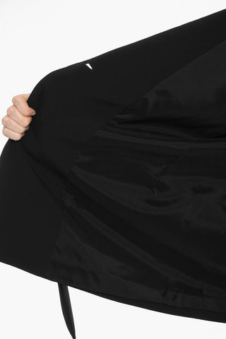 Blazer Doppiopetto Foderato Con Collo A Fiocco