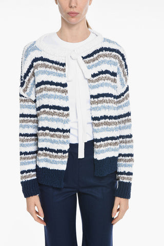 Maglia Girocollo GROOVY a Righe con Schiena Scoperta e Chiusura con Nodo