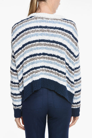 Maglia Girocollo GROOVY a Righe con Schiena Scoperta e Chiusura con Nodo