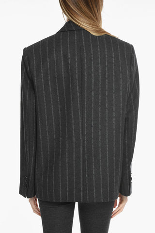 Striped Single Breasted Oversize Blazer