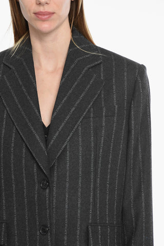 Striped Single Breasted Oversize Blazer