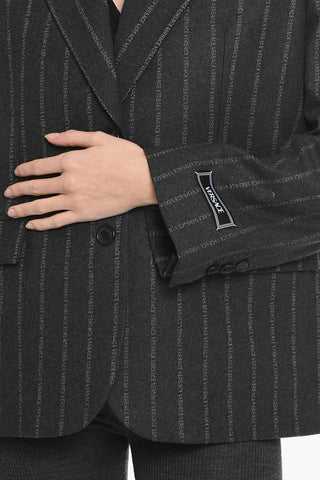 Striped Single Breasted Oversize Blazer