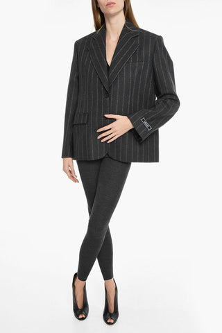 Striped Single Breasted Oversize Blazer