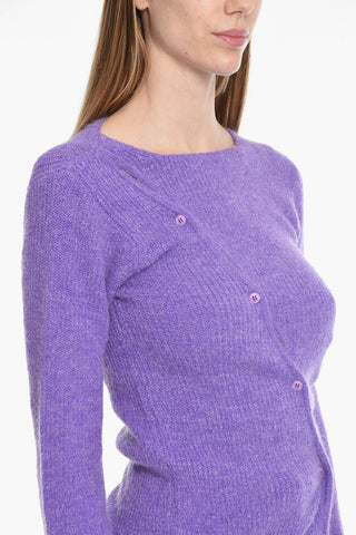 Side Buttoning Crew-neck Pullover