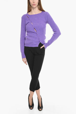 Side Buttoning Crew-neck Pullover