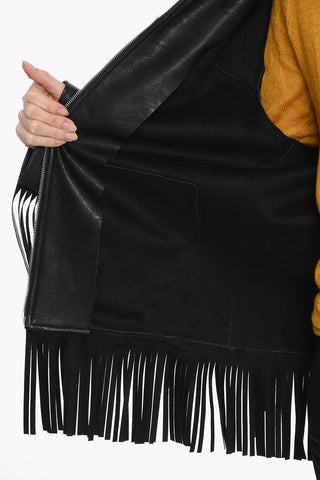 Giubbotto in Eco Pelle con Frange