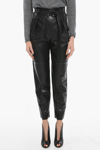 STUDIO Pantaloni in Ecopelle LINDSEY con Pinces e Cintura