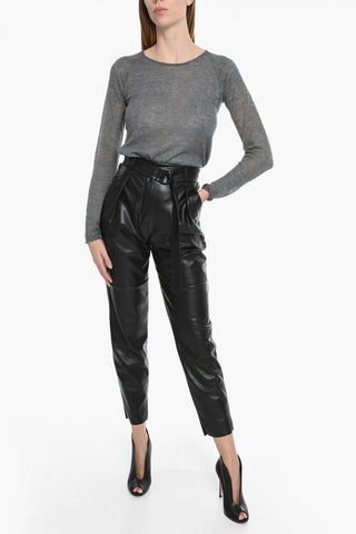 STUDIO Pantaloni in Ecopelle LINDSEY con Pinces e Cintura