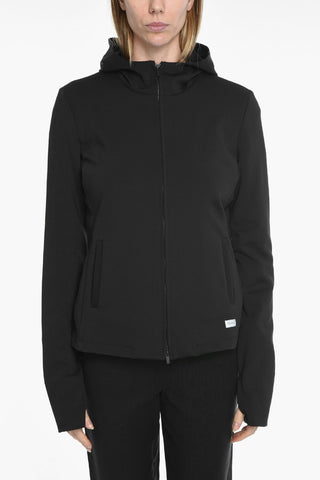 LEISURE Hooded Technical Fabric GESSATI Sweatshirt with Zip Closure