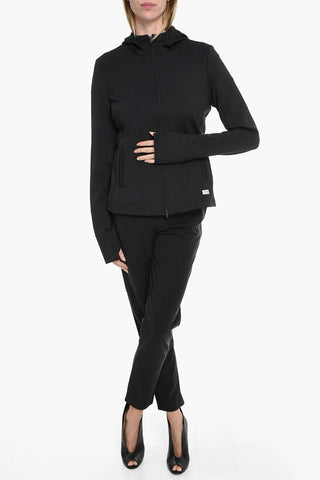 LEISURE Hooded Technical Fabric GESSATI Sweatshirt with Zip Closure