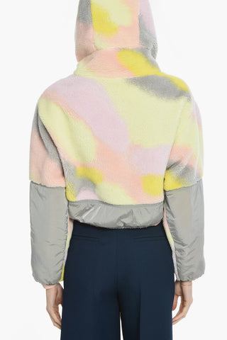 Hooded Fleece Bomber Jacket with Embossed Logo