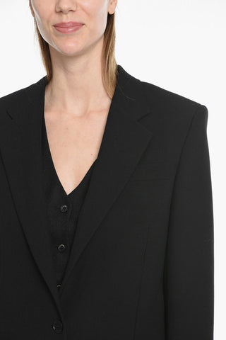 Blazer in Misto Lana con Tasche con Aletta