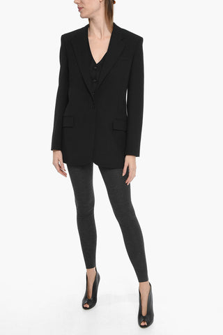 Blazer in Misto Lana con Tasche con Aletta