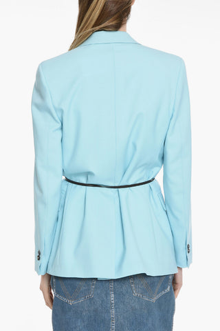 Wool Twill Loose-fit Blazer with Belt