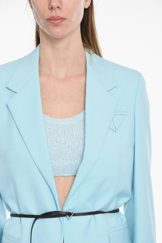 Wool Twill Loose-fit Blazer with Belt