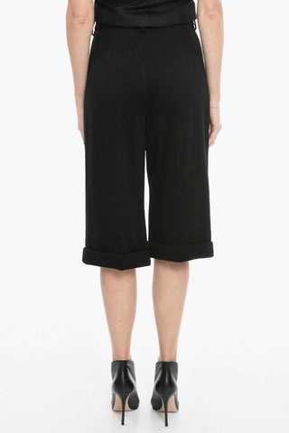 Pantaloni al Ginocchio in Misto Lana con 2 Pinces