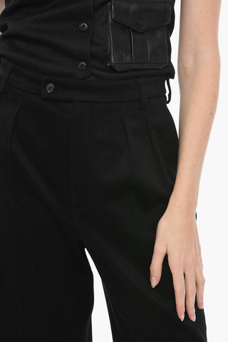 Pantaloni al Ginocchio in Misto Lana con 2 Pinces
