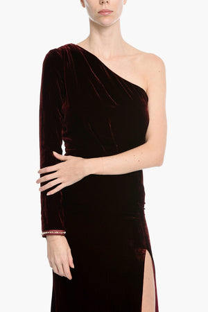 One-Shoulder-Kleid AMAZING aus Velours