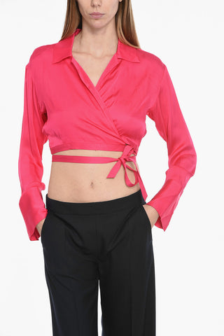 Blusa ZIKKA Crop Wrap in Raso