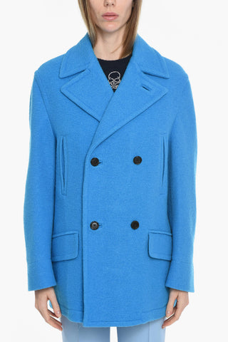 4 Pockets Caban Double-breasted Wool Coat