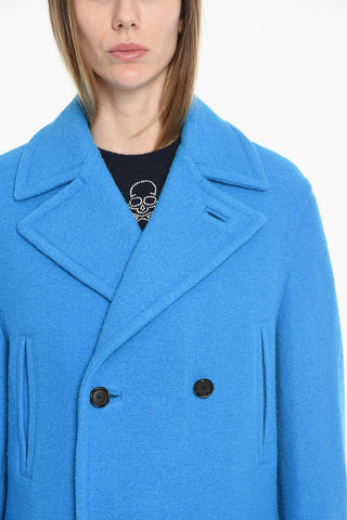 4 Pockets Caban Double-breasted Wool Coat