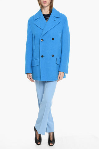 4 Pockets Caban Double-breasted Wool Coat