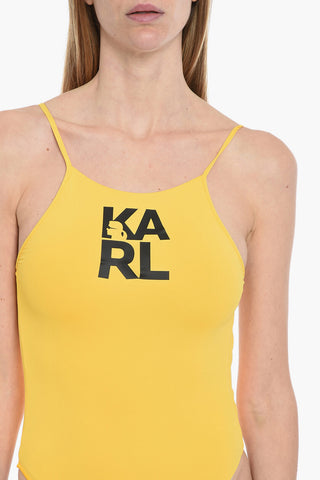 One-Piece Swimsuit With Logo Print