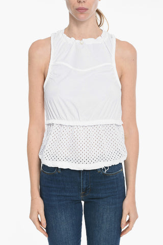 ADIDAS Gathered Training Tank Top with Openwork Detail