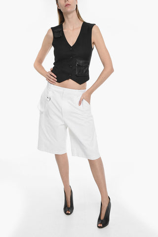 Loose-Fitting Shorts in Cotone Spalmato