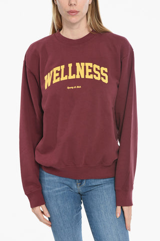 Fleeced-Cotton Crew-Neck Sweatshirt with Contrast Print