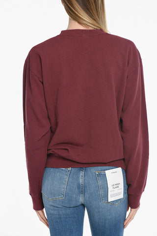 Fleeced-Cotton Crew-Neck Sweatshirt with Contrast Print