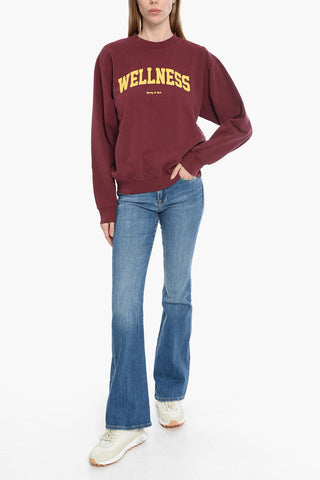 Fleeced-Cotton Crew-Neck Sweatshirt with Contrast Print