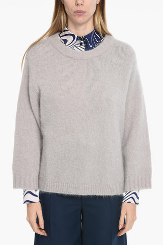 Crew Neck Mohair Blend Pullover